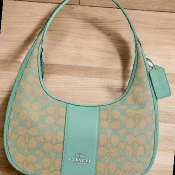 Coach Signature Jacquard Carmen Shoulder Bag